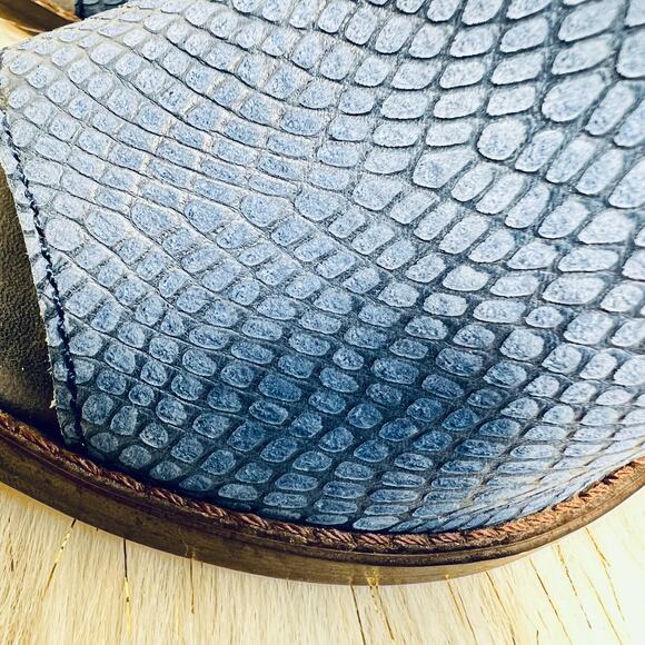 Sixty Seven Lillian Shootie Heeled Booties Boots Open Toe Leather Blue Sz 38 - Picture 10 of 10